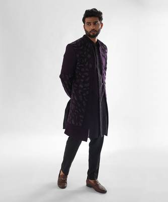 Purple  arrey achkan set 2