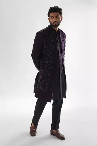 Purple  arrey achkan set