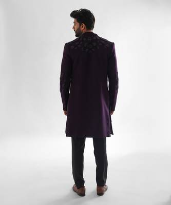 Purple  arrey achkan set 3