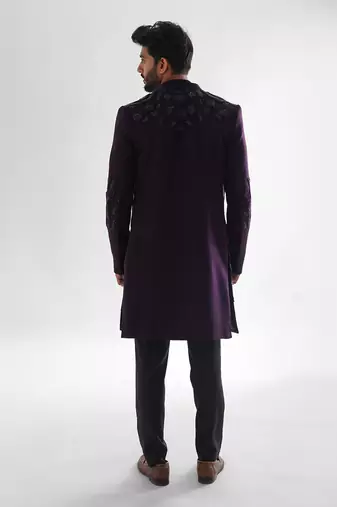 Purple  arrey achkan set