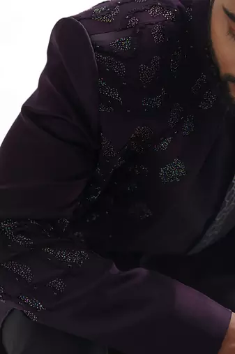Purple  arrey achkan set