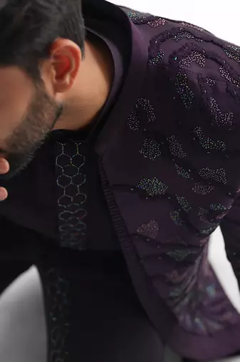Purple  arrey achkan set