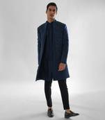 Navy blue arrey achkan set