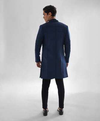 Navy blue arrey achkan set 3