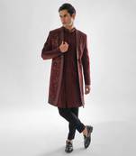 Cadburry brown phlox achkan set