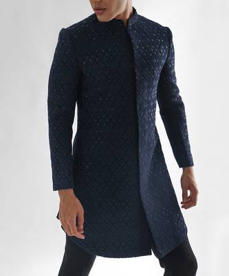 Navy blue deep forest  achkan set 5
