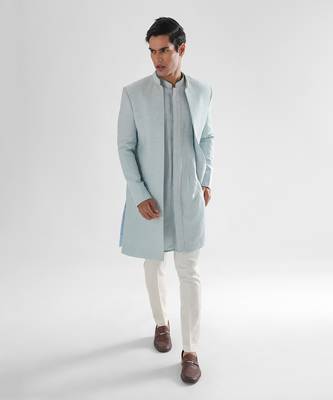 Pastel blue daydream achkan set 1