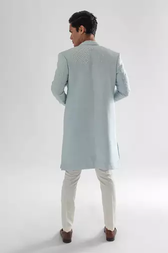 Pastel blue daydream achkan set