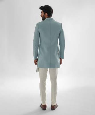 Sky blue xanthos achkan set 3