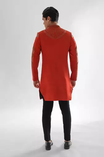 Rust pant mafiyaa achkan set