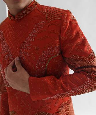Rust pant mafiyaa achkan set 4