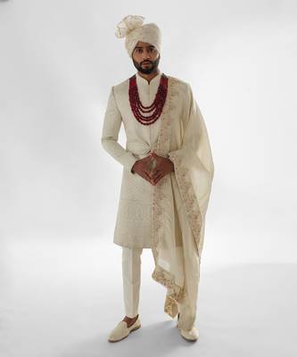 Ivory sherwani set 1