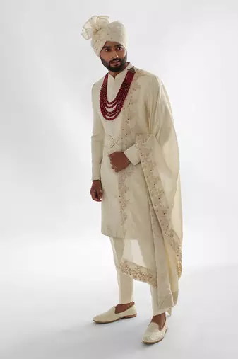 Ivory sherwani set