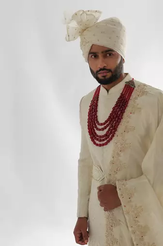 Ivory sherwani set