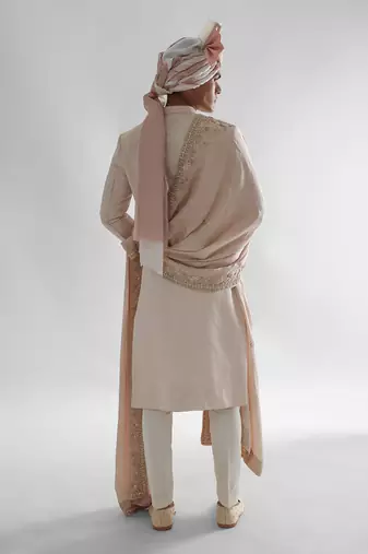 Peach sherwani set