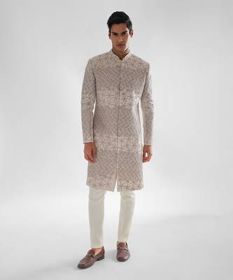 Champagne pink sherwani set 1