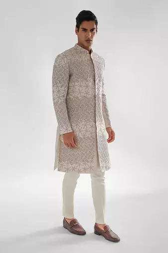 Champagne pink sherwani set