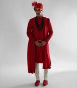 Red sherwani set