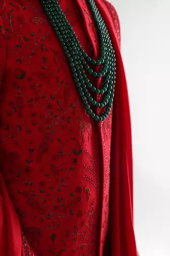 Red sherwani set