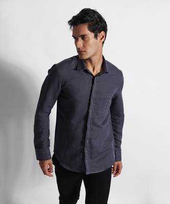 Dark grey paris cotton linen shirt 3