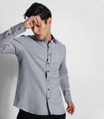 Grey piano man cotton linen shirt