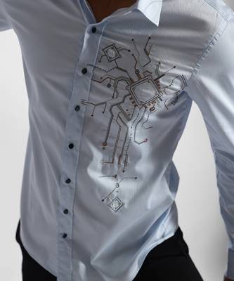 Powder blue engineer giza cotton shirt 2