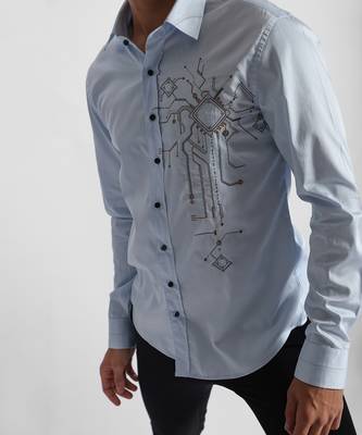 Powder blue engineer giza cotton shirt 3