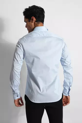 Powder blue engineer giza cotton shirt