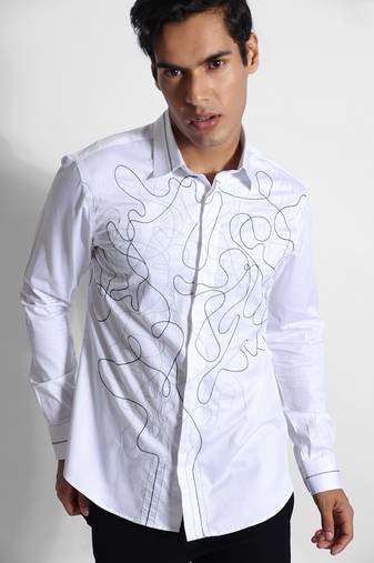 White chaos giza cotton shirt
