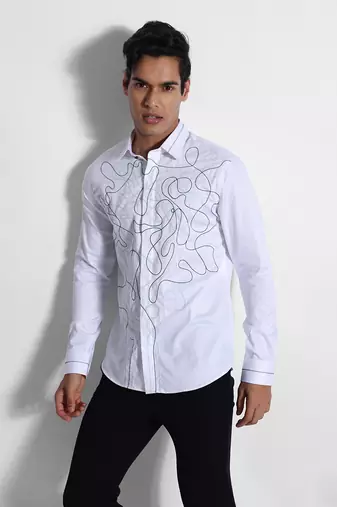 White chaos giza cotton shirt
