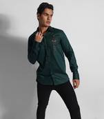 Bottle green egyptian eye giza cotton shirt