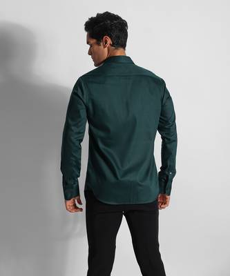 Bottle green egyptian eye giza cotton shirt 4