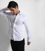 White frequency break turkish cotton shirt