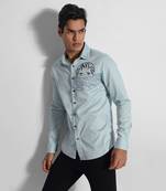 Powder green sinking man turkish cotton shirt