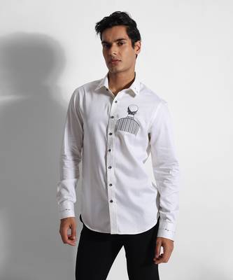 Off white barcode man giza cotton shirt 2