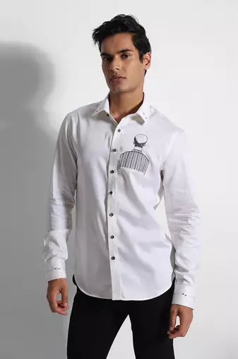 Off white barcode man giza cotton shirt