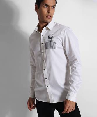 Off white barcode man giza cotton shirt 3