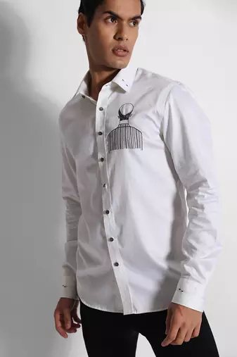 Off white barcode man giza cotton shirt