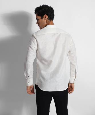 Off white santorini cotton linen shirt 3