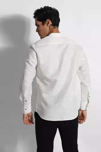 Off white santorini cotton linen shirt