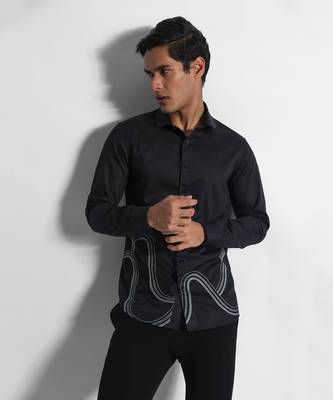 Black wave giza cotton shirt 1