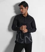Black wave giza cotton shirt