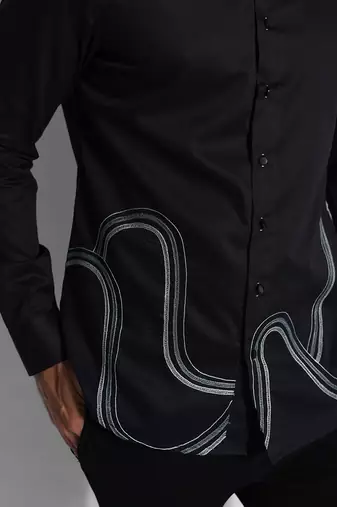 Black wave giza cotton shirt