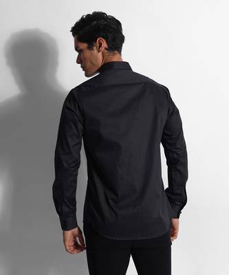 Black antenna strip giza cotton shirt 4
