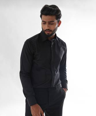 Black measuring tape giza cotton shirt 3