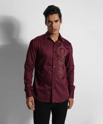Wine leo zodiac giza cotton shirt 1