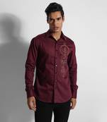 Wine leo zodiac giza cotton shirt