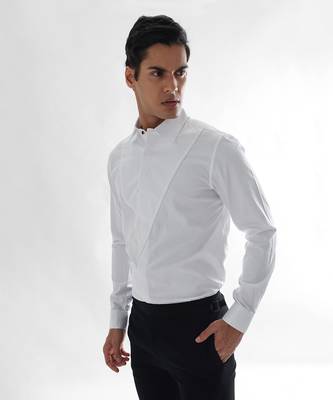 White cording shirt giza cotton shirt 1