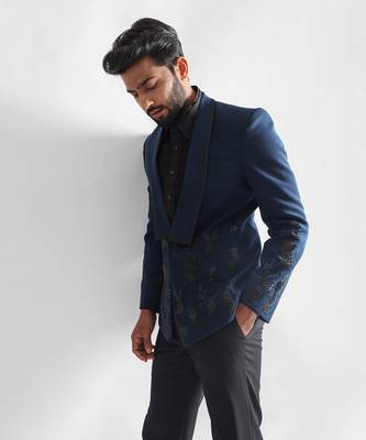 Navy blue tuxedo set 3