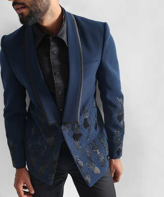 Navy blue tuxedo set 4